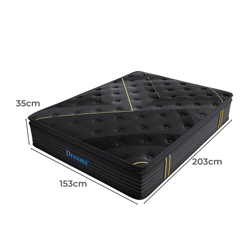 id13&14 - Queen 35cm Contemporary Spring Mattress Bamboo Euro Top Medium Firm 6.5 Multipurpose Use