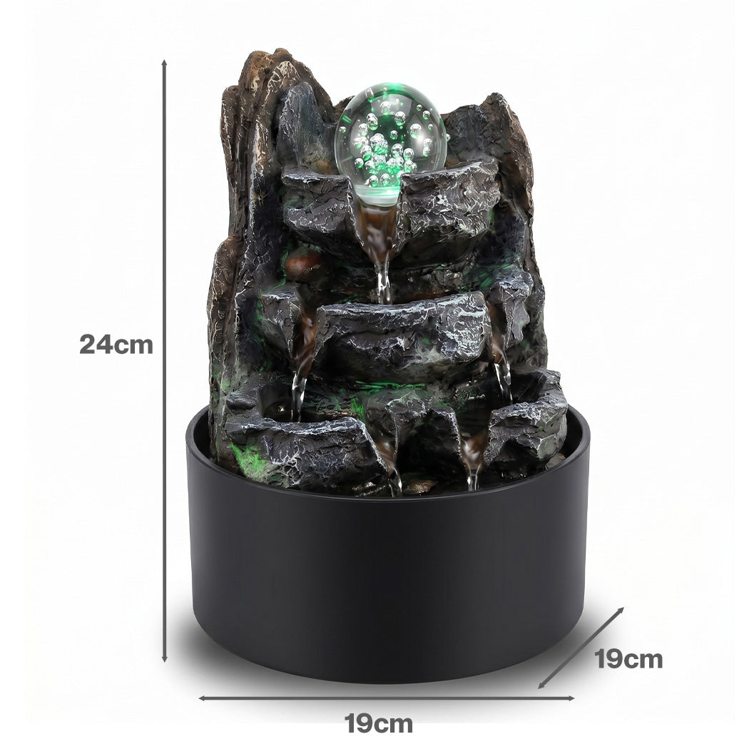 Tabletop Water Fountain LED Light 3 Flow Levels | Simpledeal