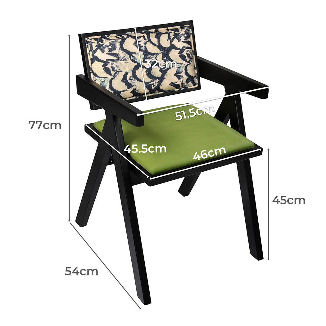 Compact 1X Dining Chair Retro Backrest Chair  Durable Frame, id4