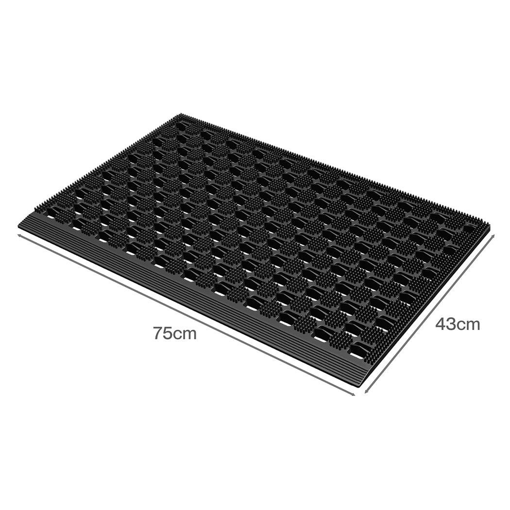 Front Door Mat Black Tpe 75x43cm