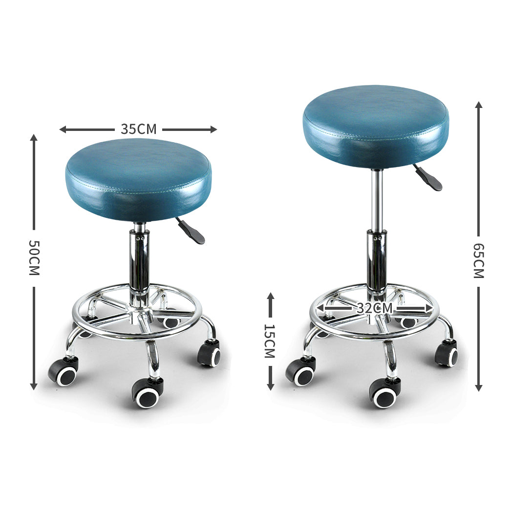 Contemporary 4x Barstool Swivel Salon Hairdressing  Wood Finish | id11&12