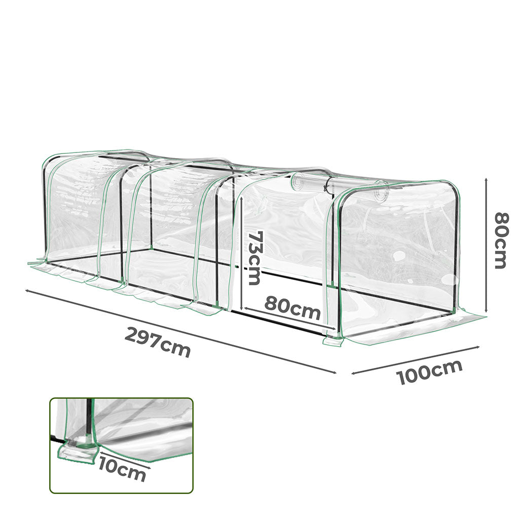 Greenhouse Tunnel Transparent Cover 80x80cm