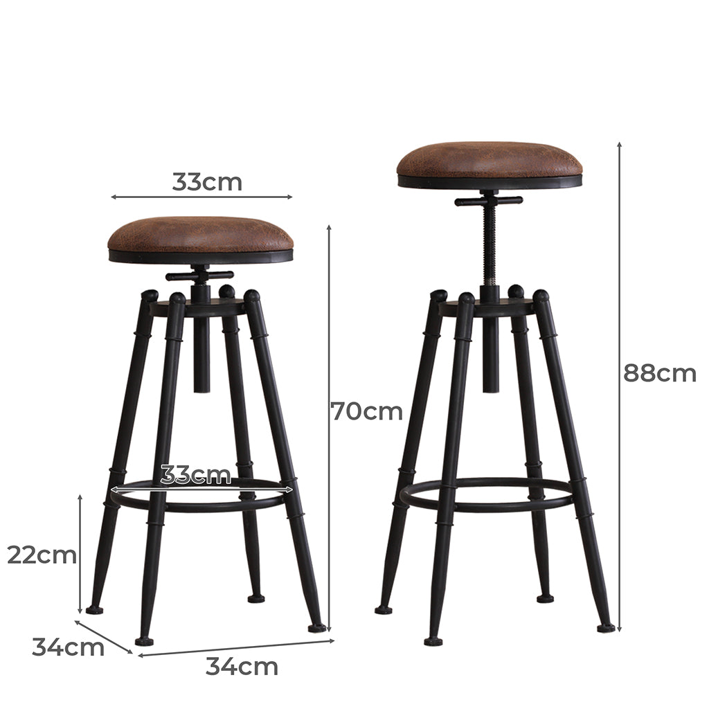 2x Industrial Bar Stools - Kitchen | Rustic Stool Stool Barstool