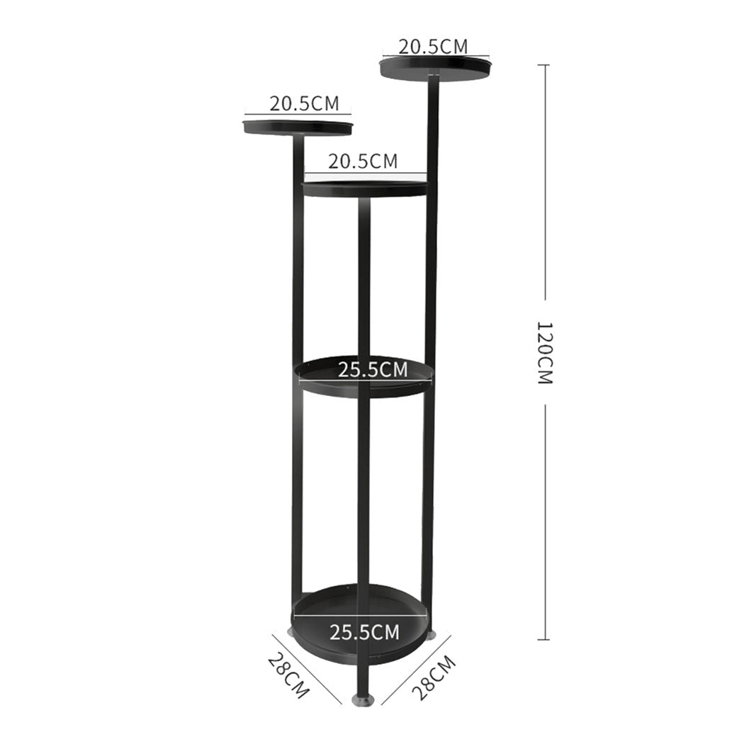 Large Plant Stand Indoor Outdoor Black Metal Flower Pot Display Rack