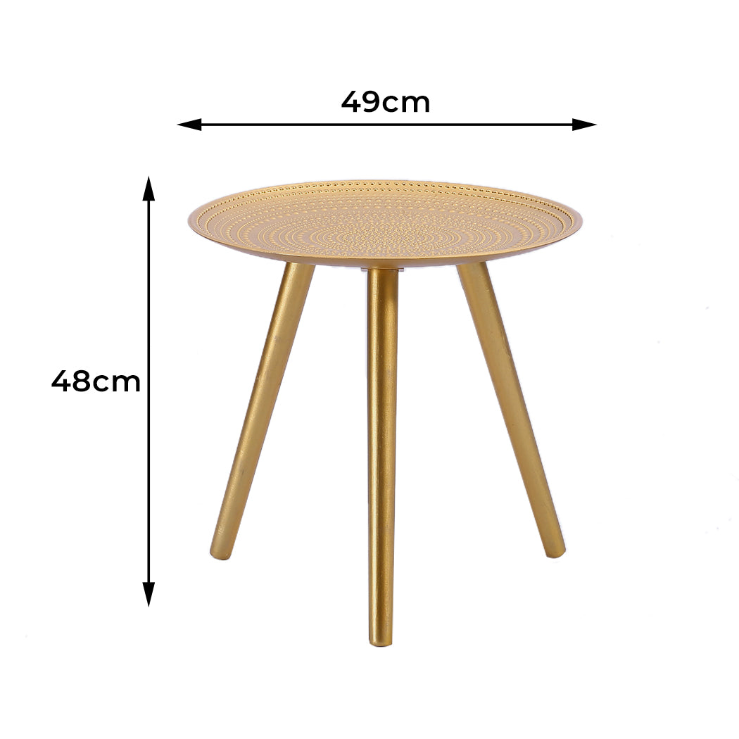 Gold Bedside End Table Coffee Side Table Stylish Living Room Piece