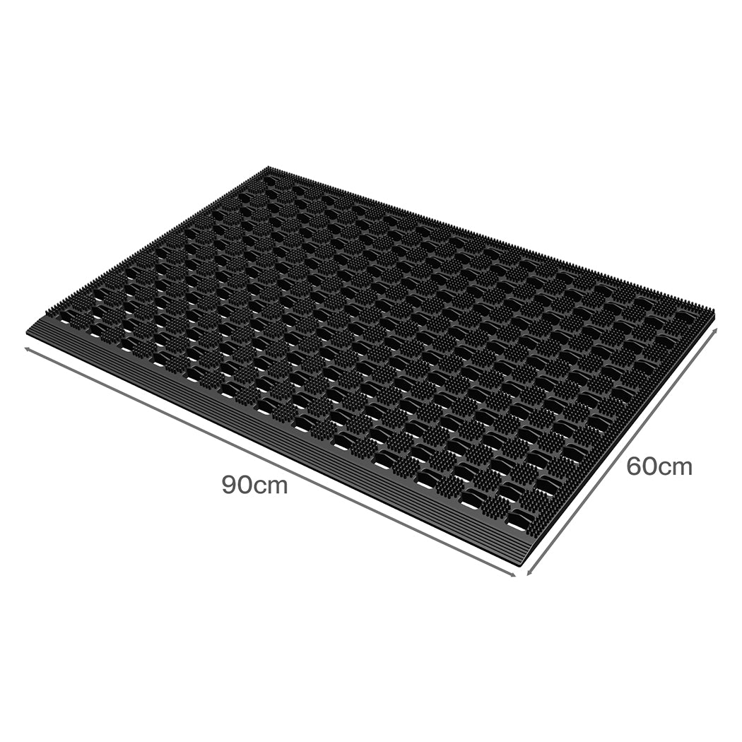 Front Door Mat Black Tpe 90x60cm