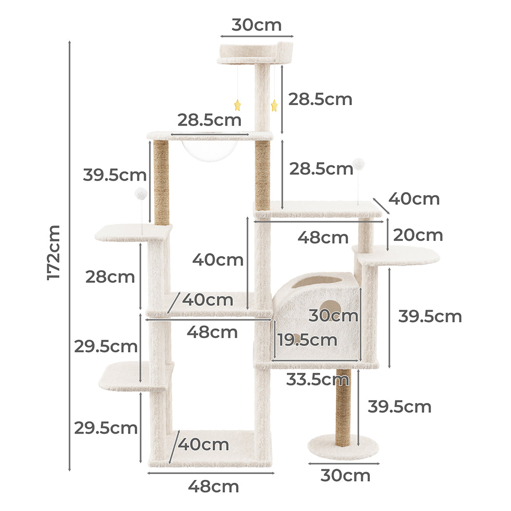 Cat Tree Tower Large Scratcher 133x49x172cm