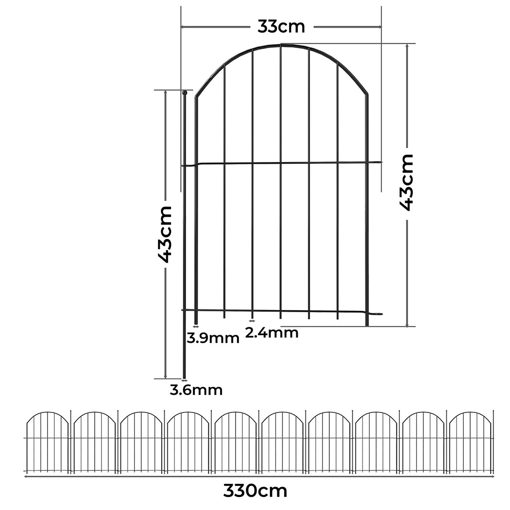 Metal Garden Fence Border Set