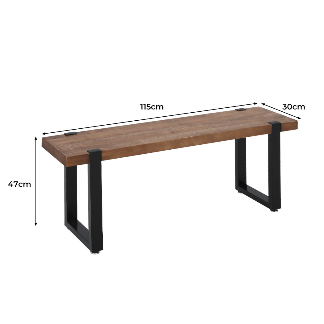 id11&12 - Minimalist 2x Dining Bench Chairs Wooden 115cm  Easy Assembly