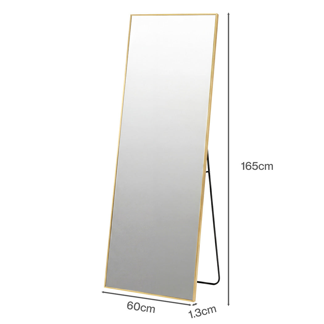 Full Length Mirror 165x60cm Gold Floor Standing | Simpledeals