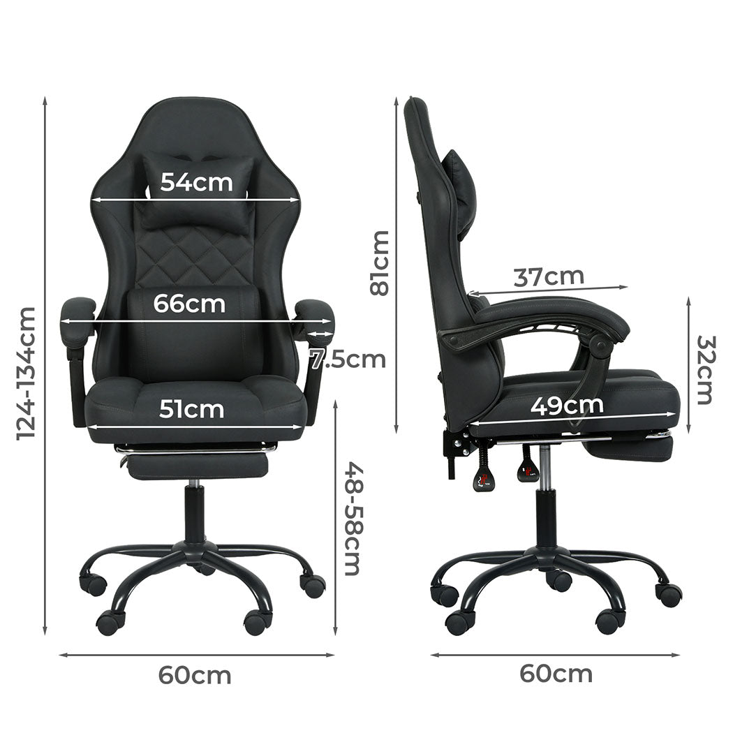 Gaming Chair High Back Fabric 60x60x124cm
