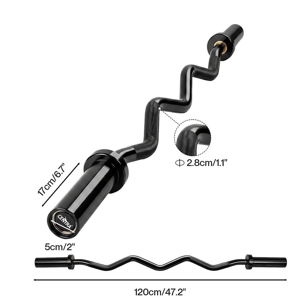 Olympic EZ Curl Bar 120cm 810lbs Alloy Steel | Simpledeals