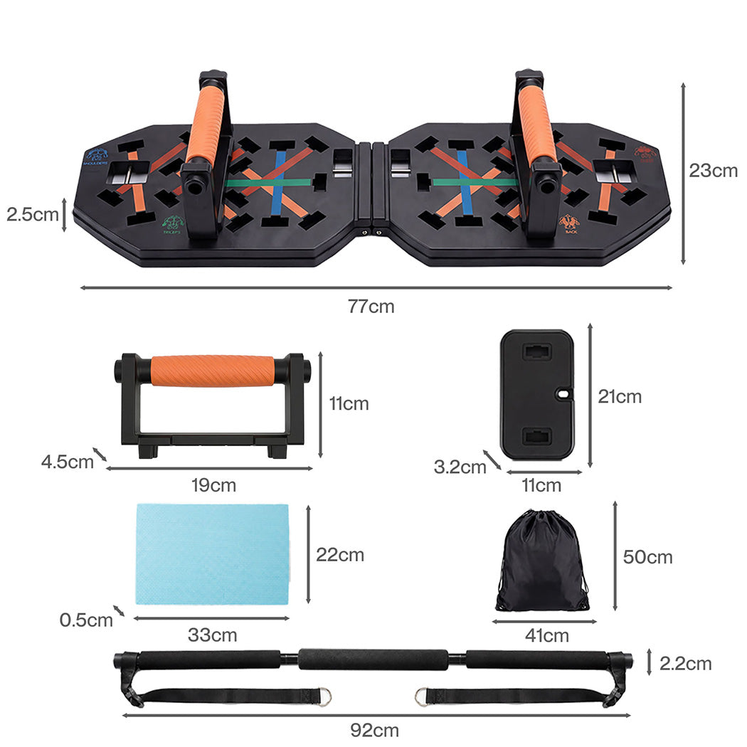 Push Up Board Set Resistance Bands Home Gym | Simpledeals