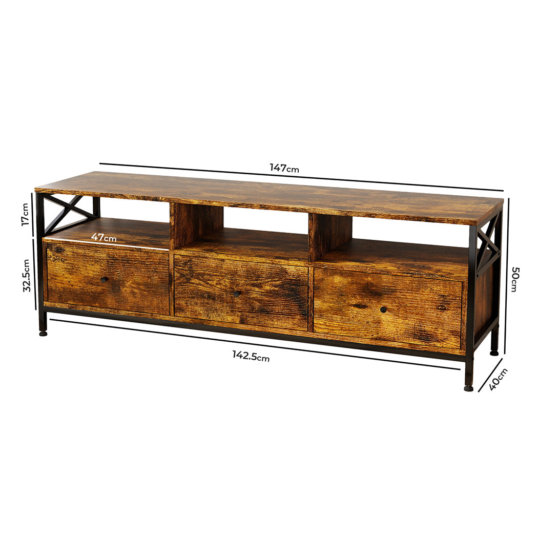 Industrial TV Stand Cabinet 147cm 147x40x50cm