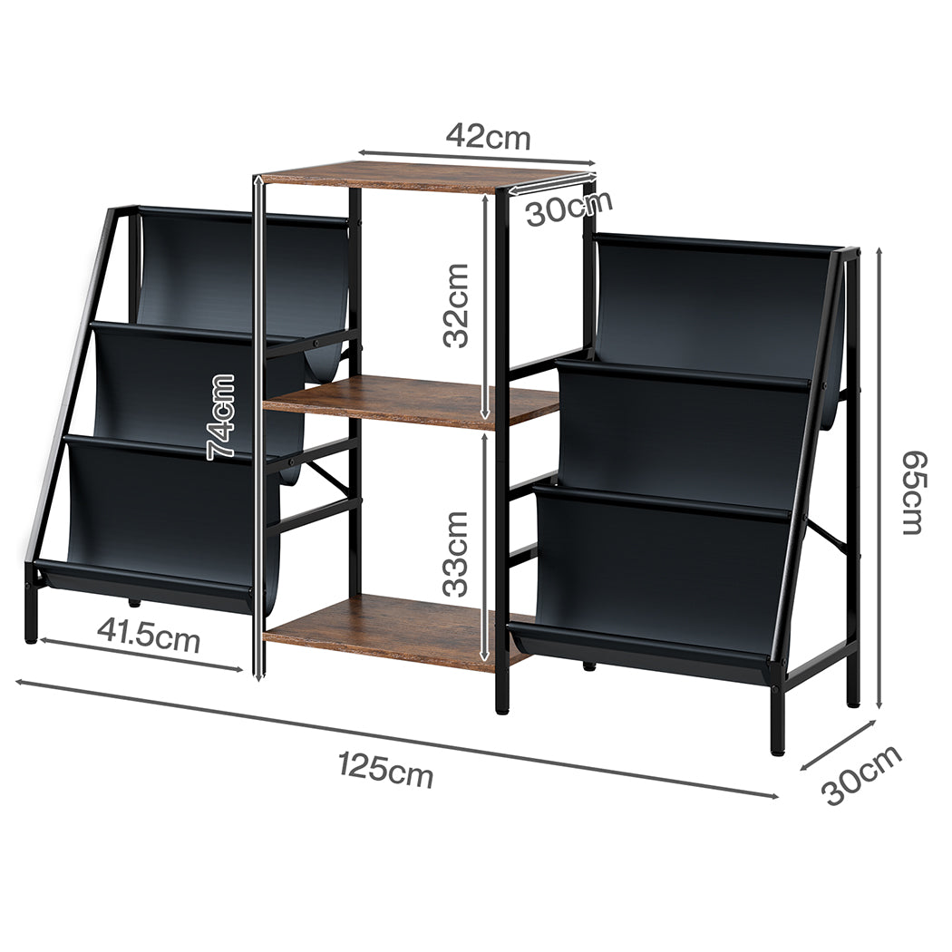 Record Player Stand Vinyl Storage 125x30x74cm