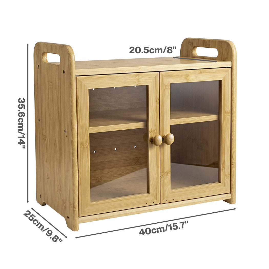 Bamboo Bread Bin 2 Tier 20L Kitchen Storage | Simpledeals