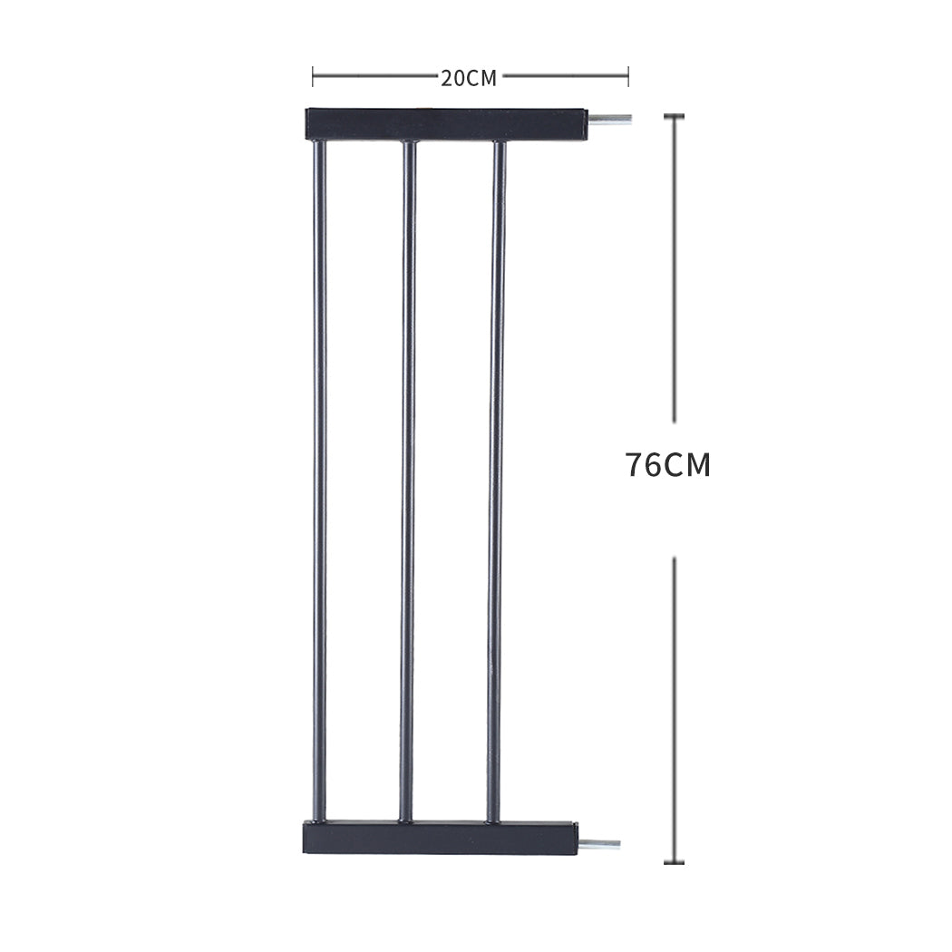 Baby Safety Gate Adjustable Pet Black 20cm Extension, Black colour