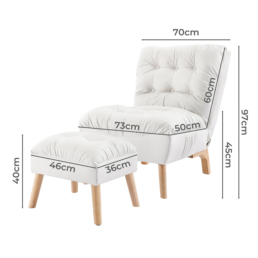 Premium Sofa Ottoman Set Accent Recliner  Scandi Inspired Design, id20