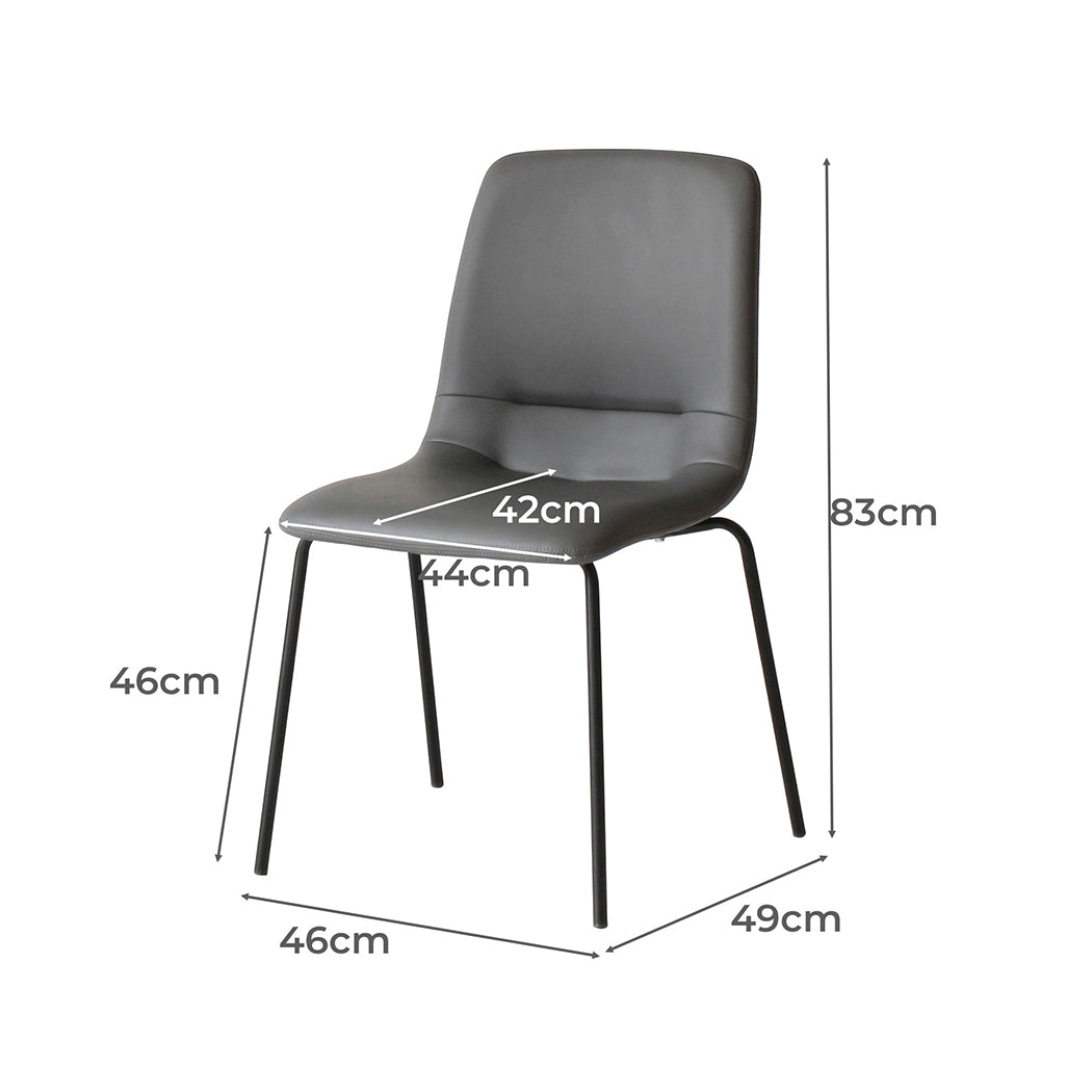 Grey Stackable Dining Chairs 46x49x83cm