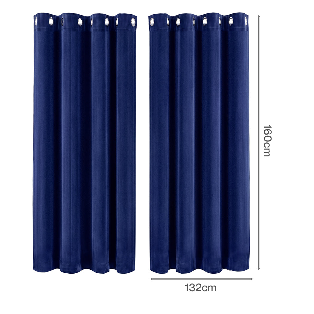 Velvet Blackout Curtains 132x160cm 2-Panel | Simpledeals