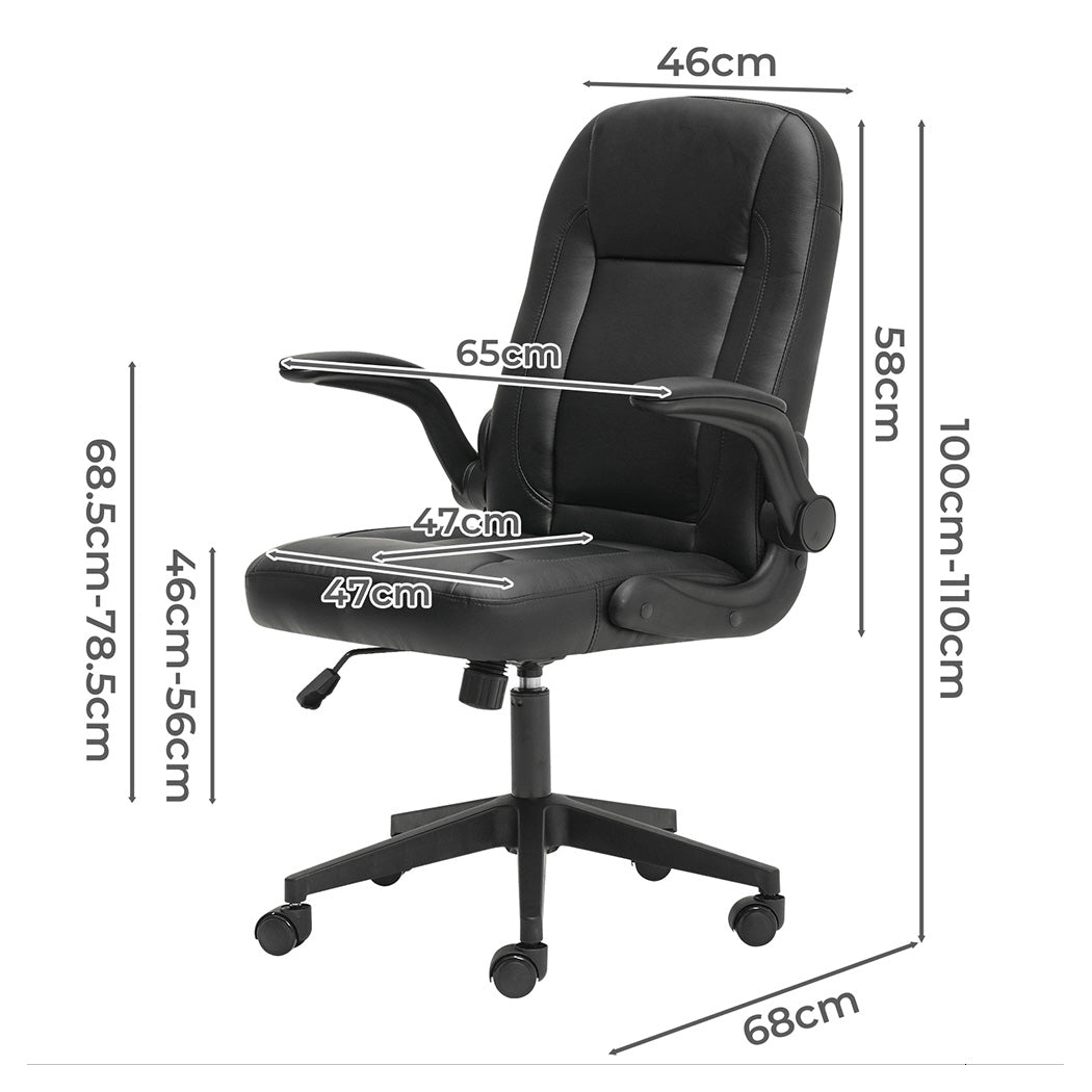 Executive Office Chair PU Leather 65x68x100cm