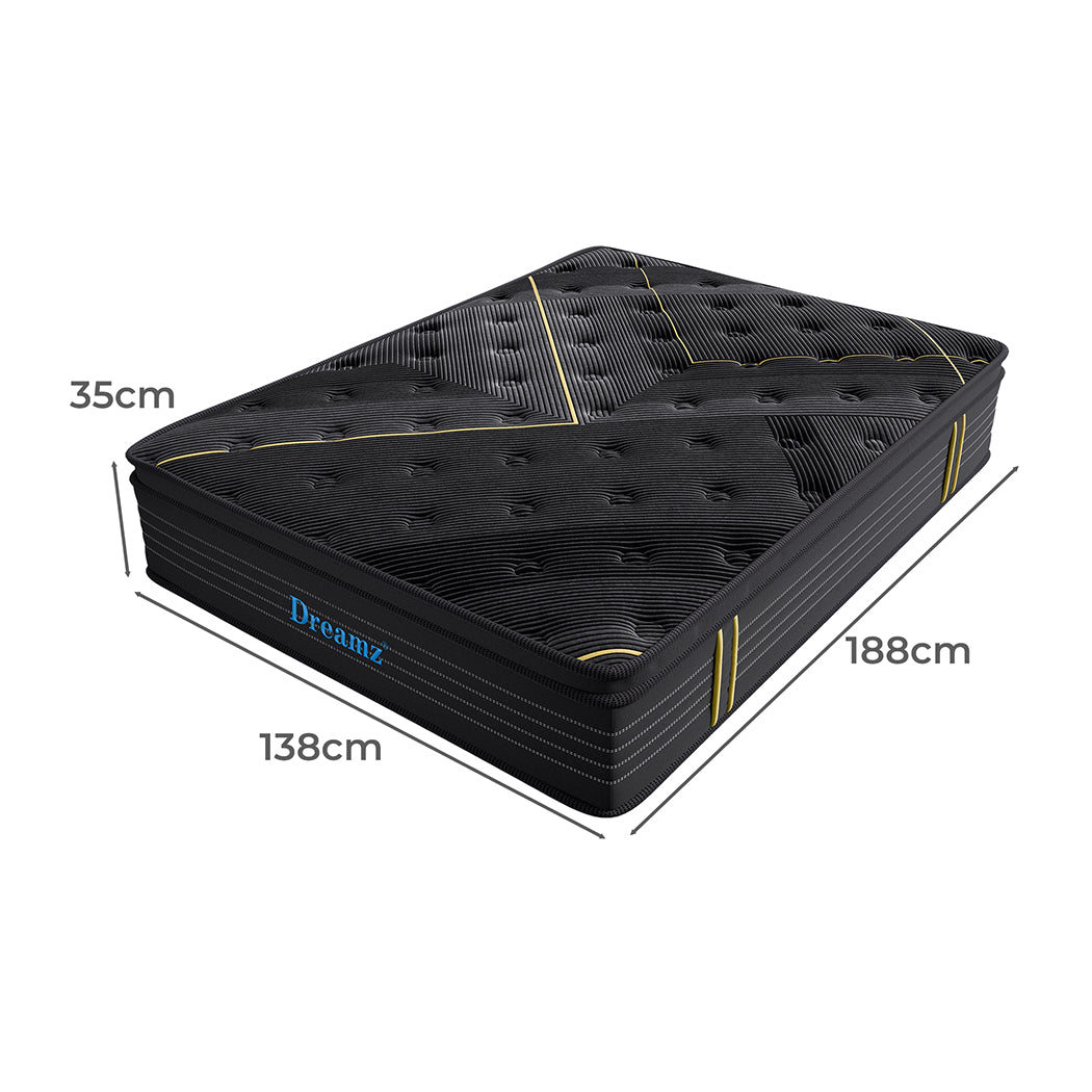 Double 35cm Modern Spring Mattress Bamboo Euro Top Medium Firm 6.5 Frame