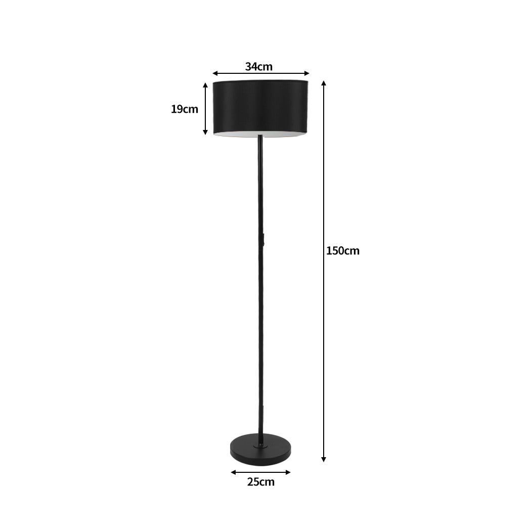 Modern Black LED Floor Lamp Stylish Reading Light Stand