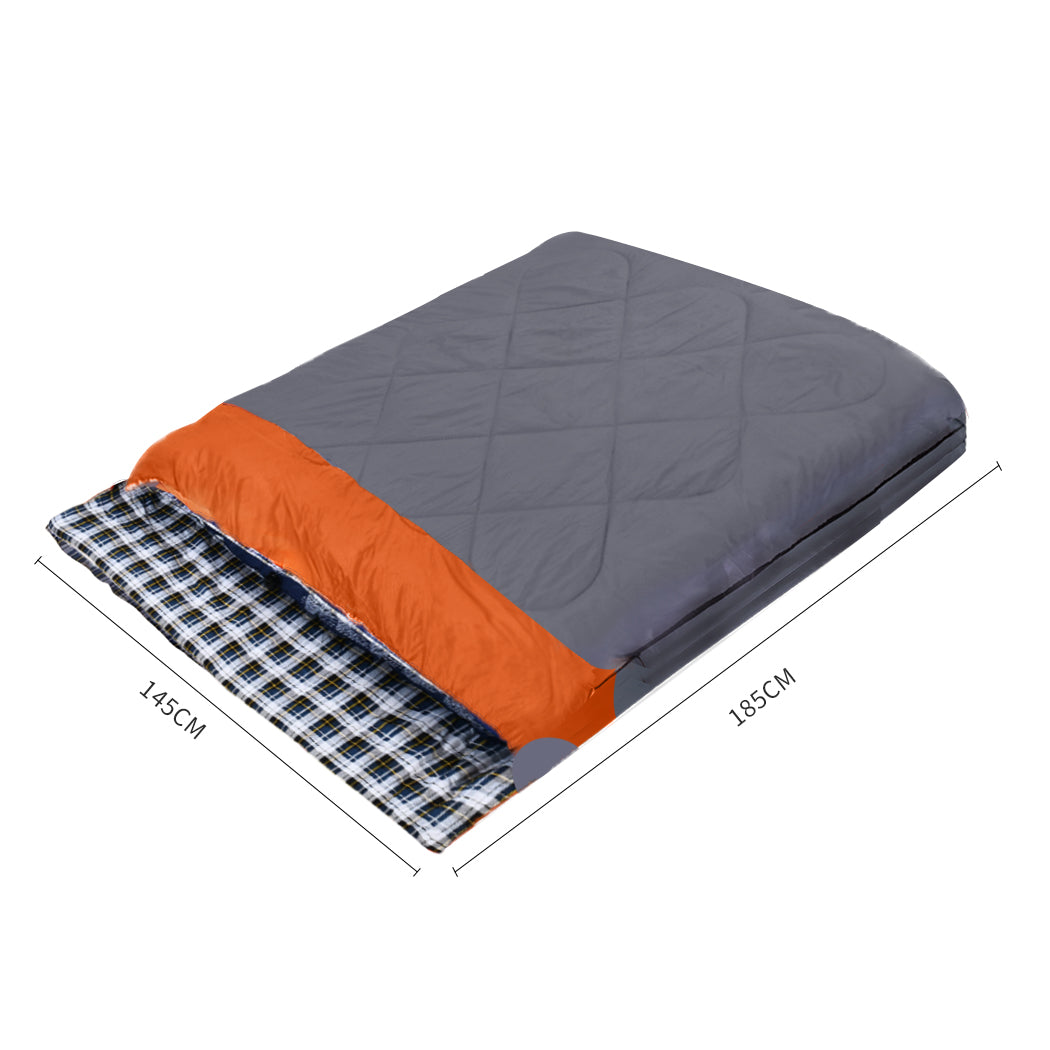 Double Sleeping Bag Outdoor Grey 25x40cm