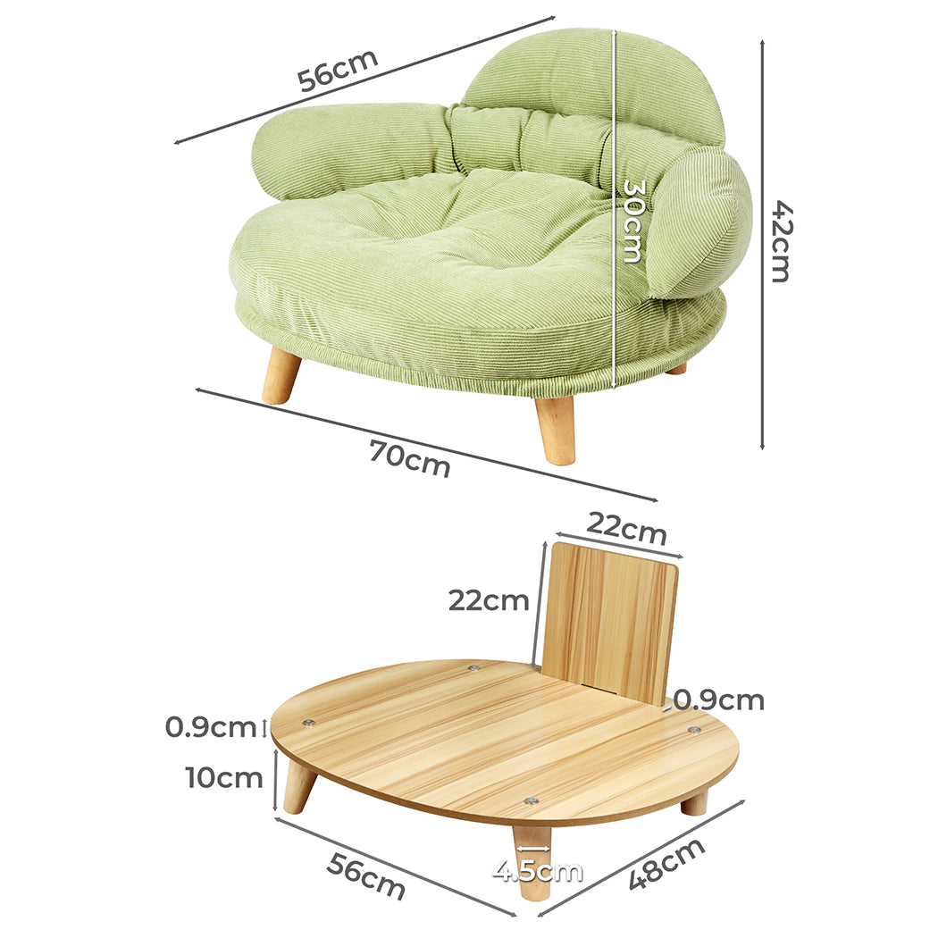 Pet Sofa Green XL 70x56x42cm