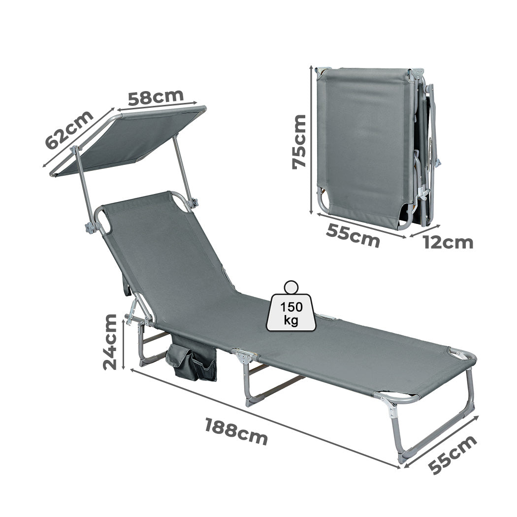 Foldable Lounge Chair With Canopy 22x0.8cm