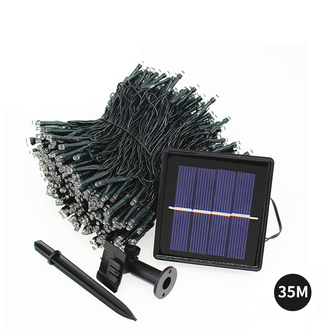 Outdoor Serenity: 35M Solar Powered Fairy Lights | Garden Christmas Decor Multi