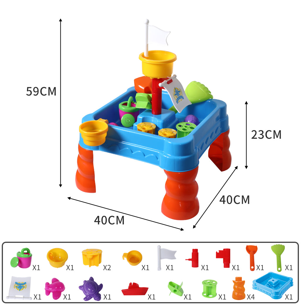 Kids Sand Water Table 21pc Set – Outdoor Sensory Play Toy