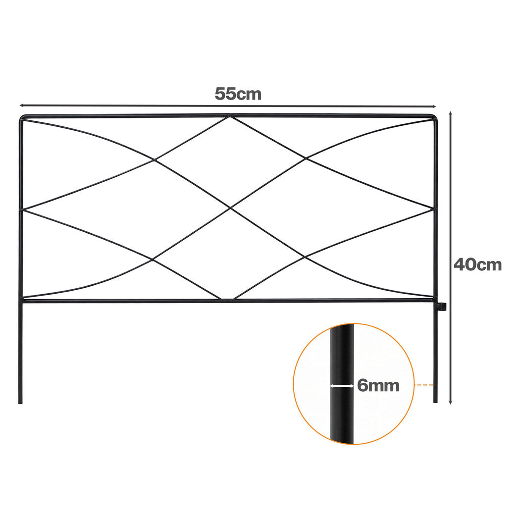 Garden Fence Panel Steel Black 55x0.55x40cm