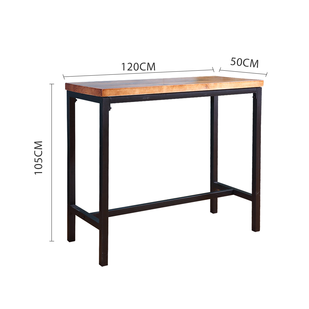 High Bar Table Vintage Industrial | Wood Steel Legs