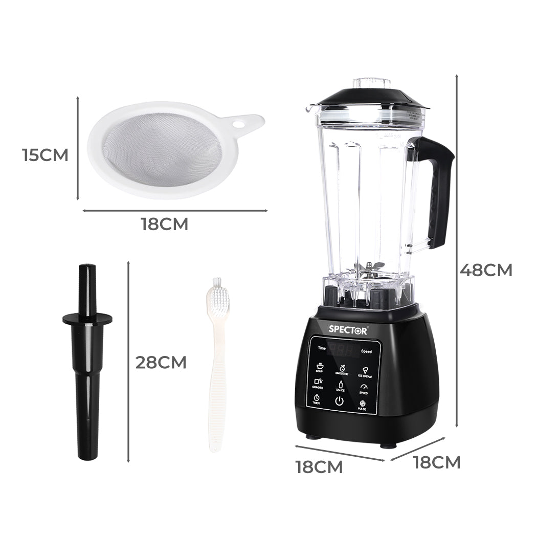2L Commercial Blender Mixer Black