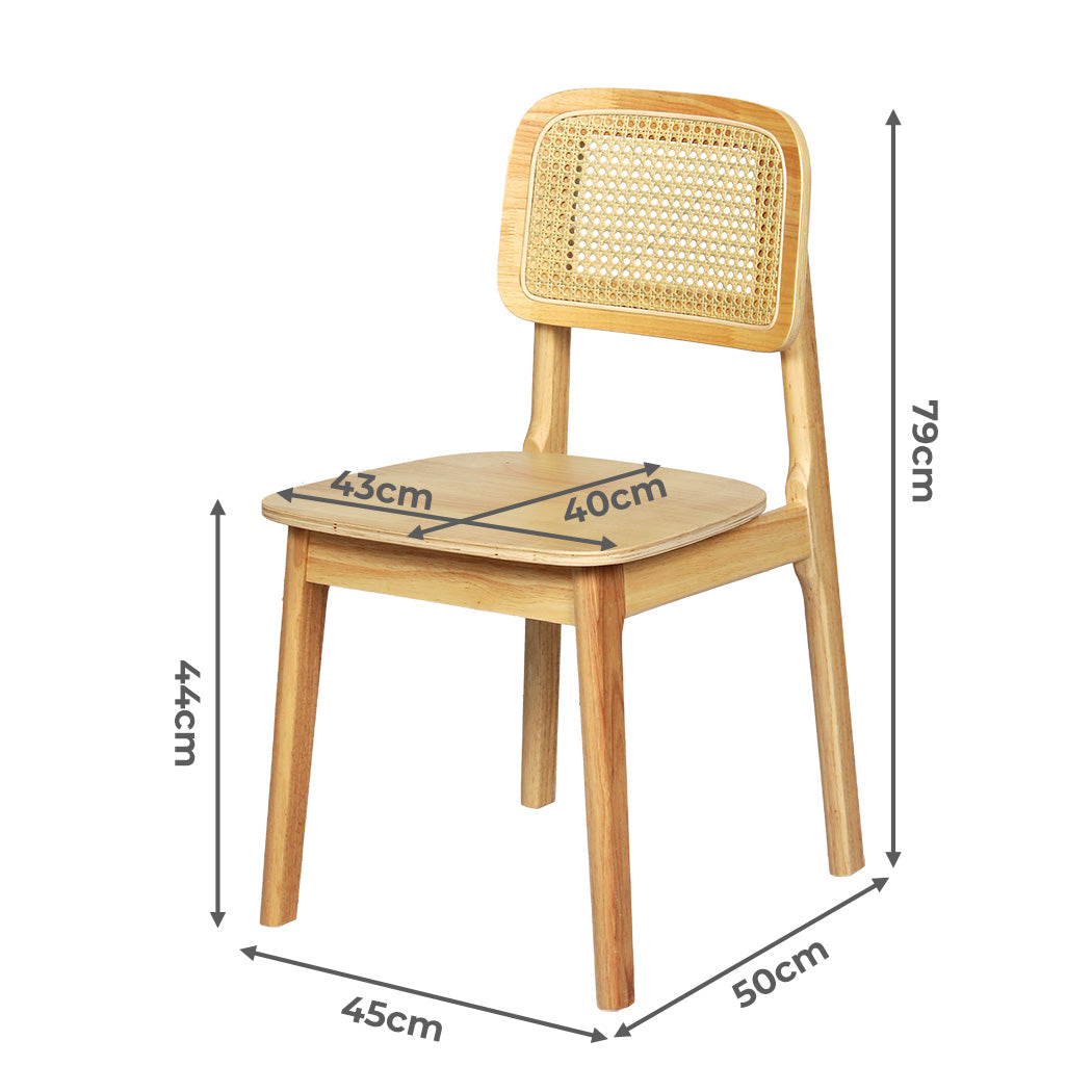 Rattan Dining Chairs Natural 50x45x79cm
