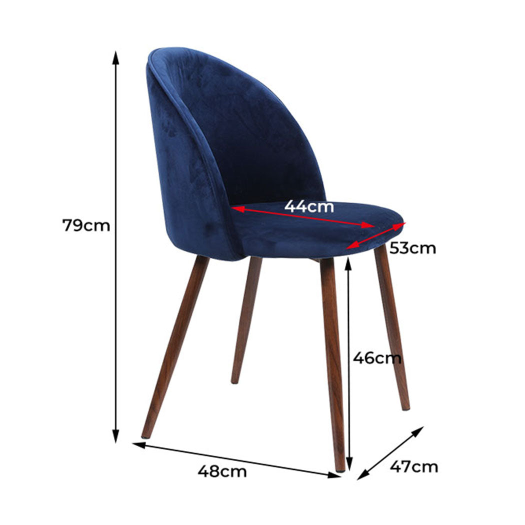 Ergonomic 4x Dining Chairs Seat French Navy  Space-Saving Design | id15&16