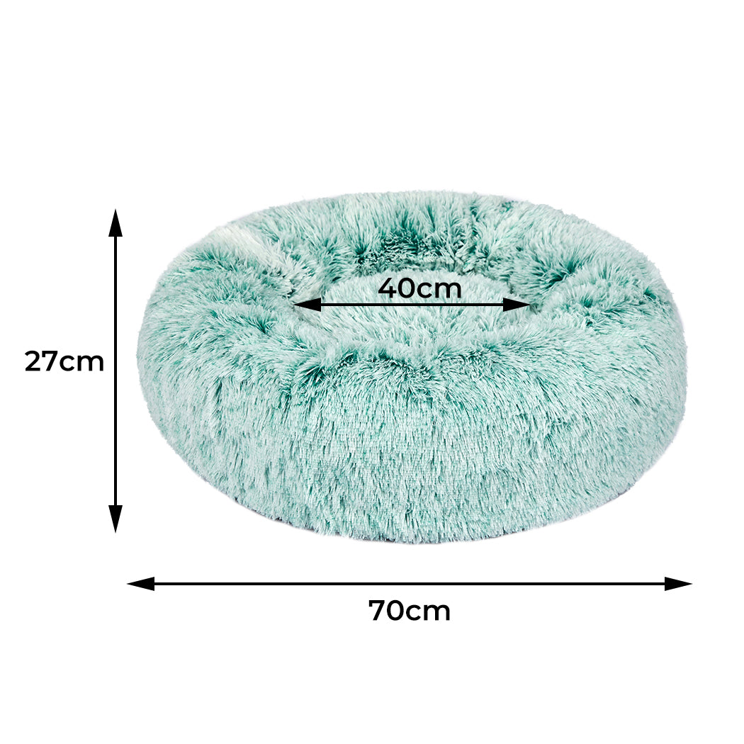 Pet Bed Cat Dog Donut Nest Calming M Teal Medium