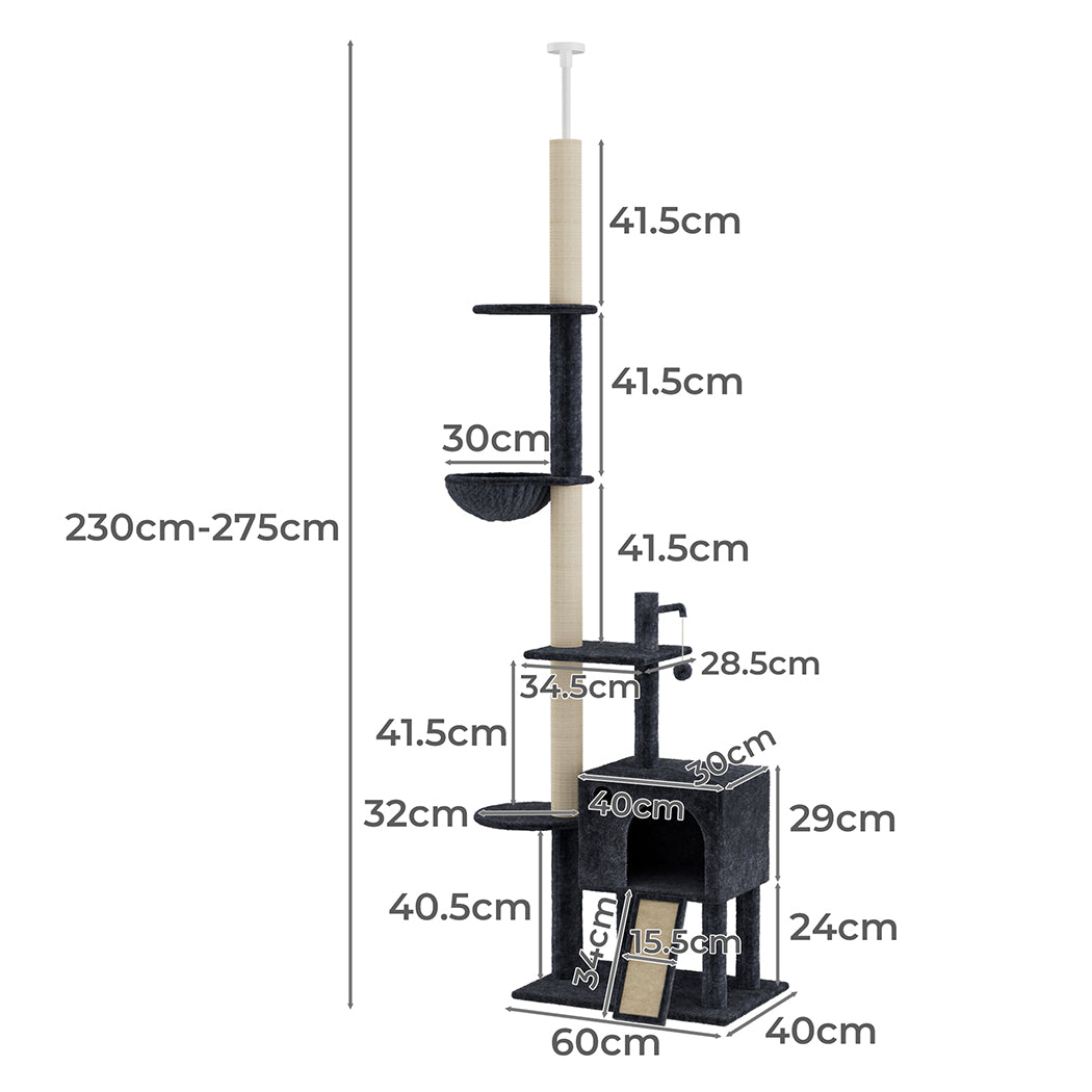 Cat Tree Scratcher Hammock 40x24x230cm