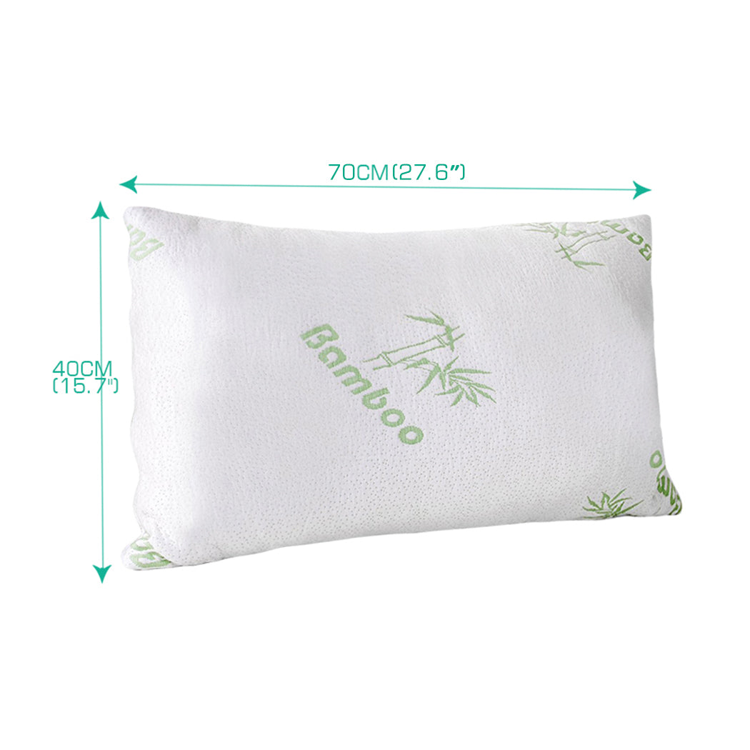 Dreamz Luxury Natural Bed - 2x Memory Foam Pillow Bamboo