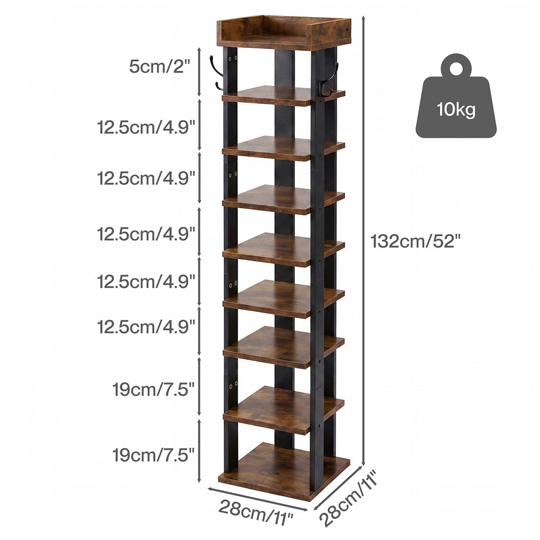 9-Tier Narrow Shoe Rack Vertical Storage | Simpledeals