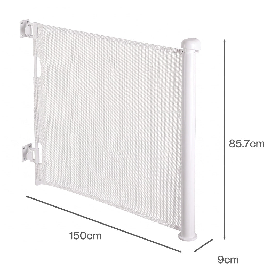 Retractable Baby Gate 150cm Grey 150x9x85.7cm