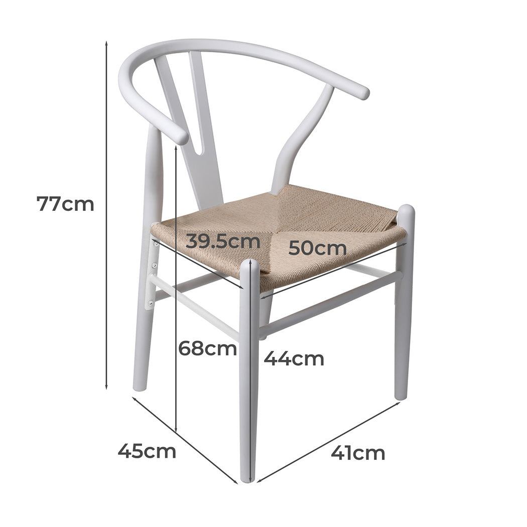 Contemporary 4x Dining Chairs Wooden Hans White  Wood Finish