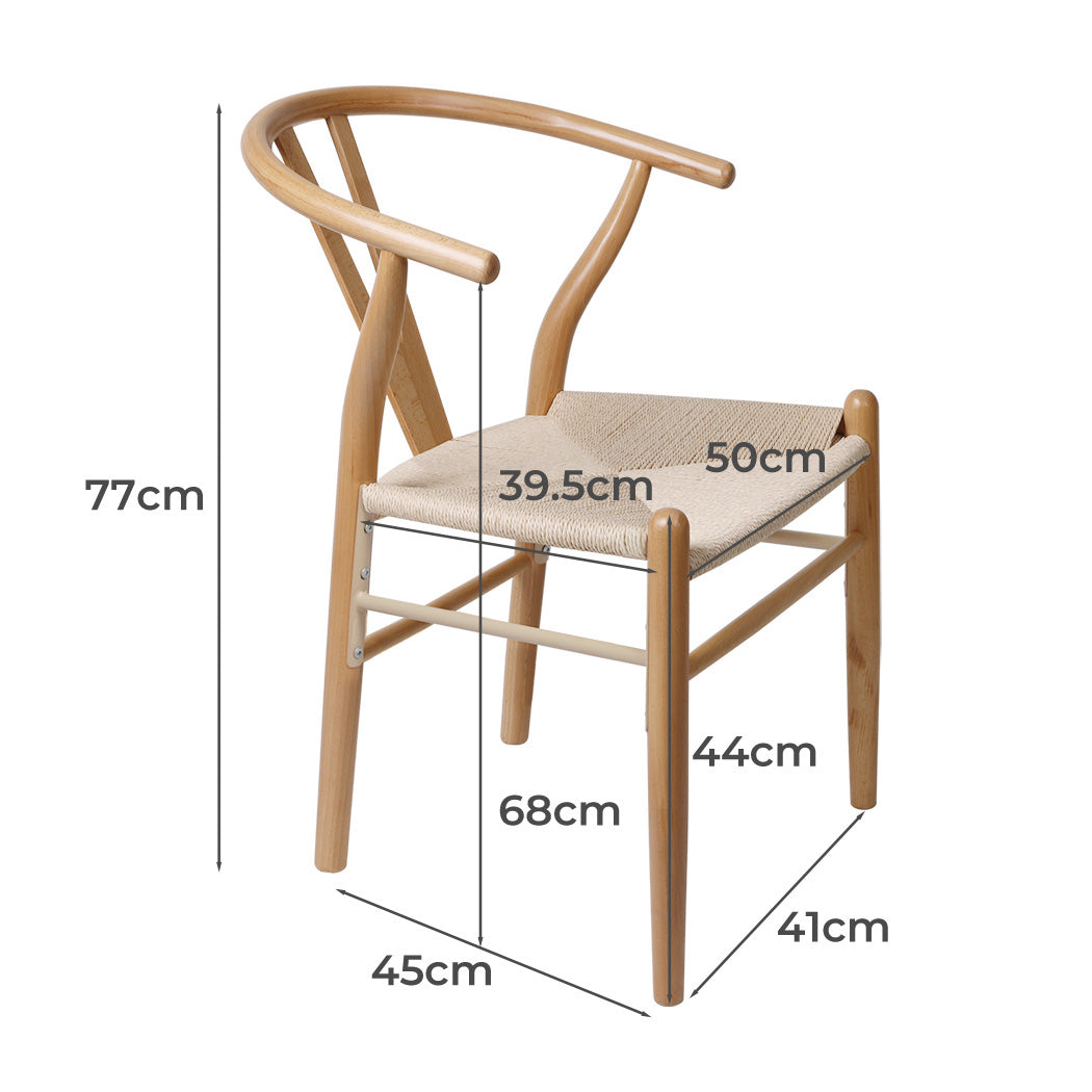 Minimalist 4x Dining Chairs Wooden Hans  Comfortable Design