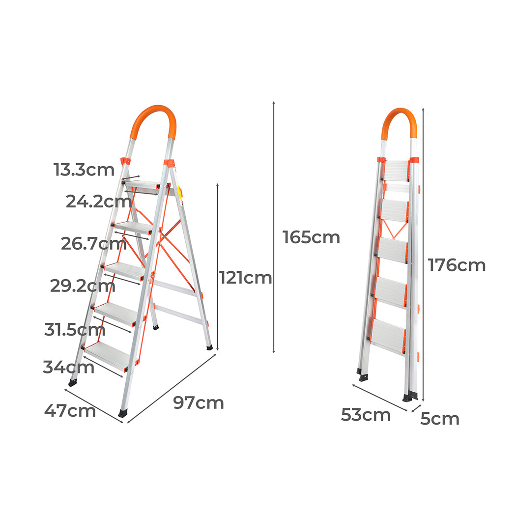 5 Step Ladder Folding Aluminium