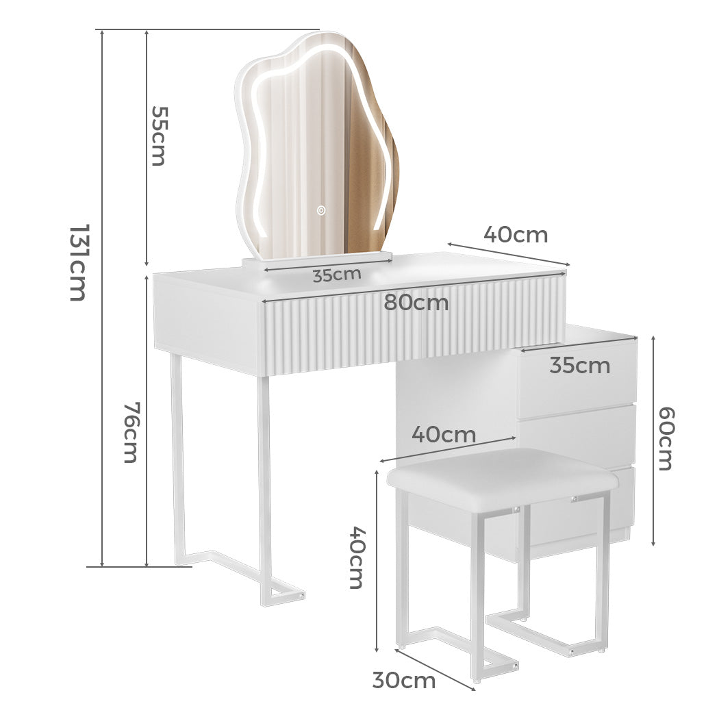 Versatile Dressing Table Stool Set with Mirror Led  Premium Quality, id13&14