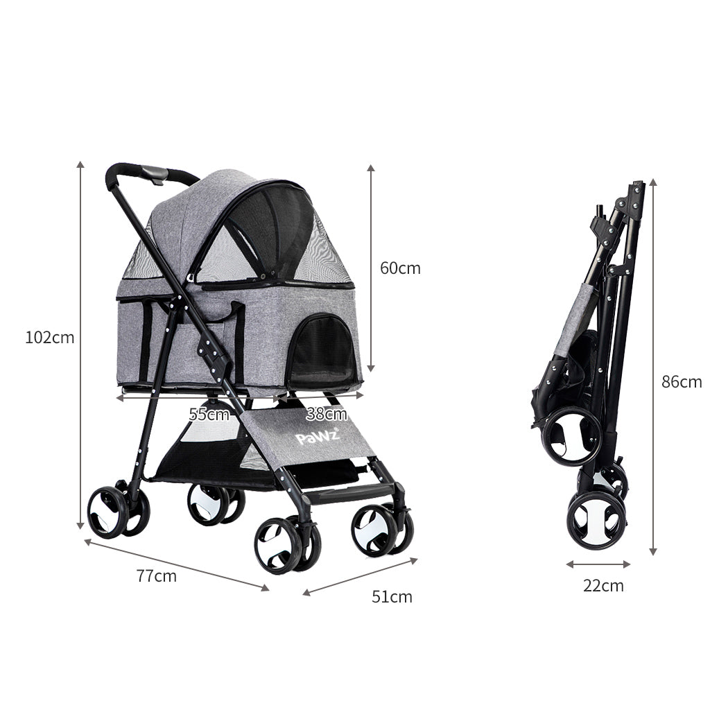 Large Pet Stroller Dog Cat Travel Carrier Pram Foldable Pushchair Outdoor, SC4 id