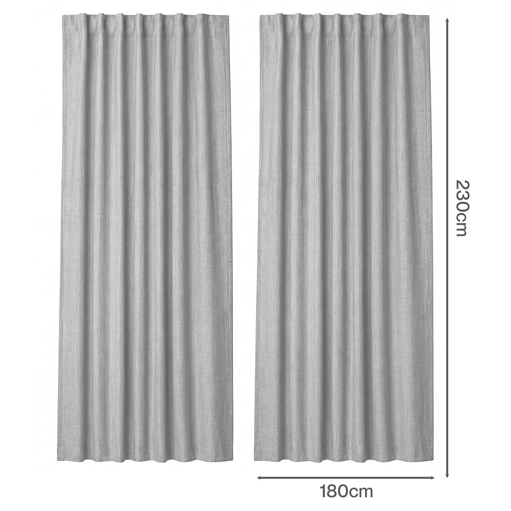 Blackout Curtains 2 Panel Thermal Linen 180x230cm | Simplede