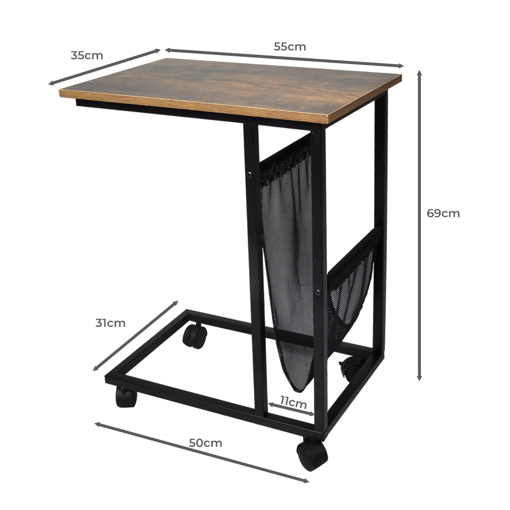 Lockable Steel Table - Black 55x35x69cm
