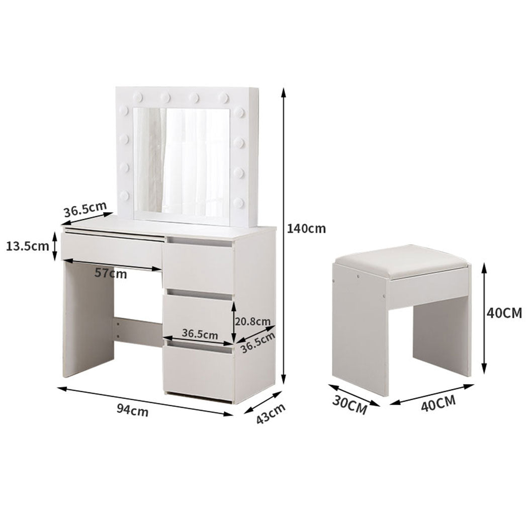 Dressing Table Vanity Set White 55x54cm